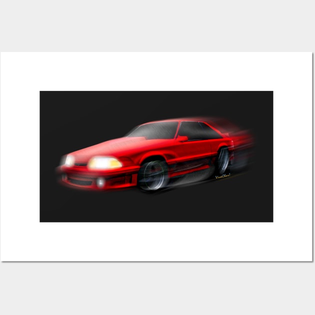 90 Ford Mustang GT 5.0 Wall Art by vivachas